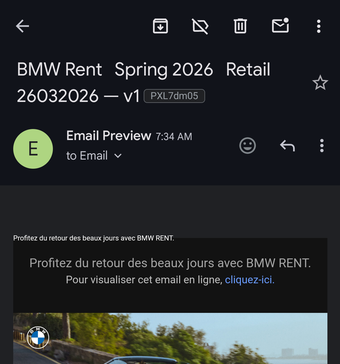 Rendu Gmail App Pixel 7