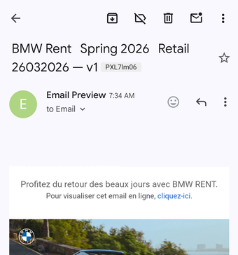 Rendu Gmail App Pixel 7