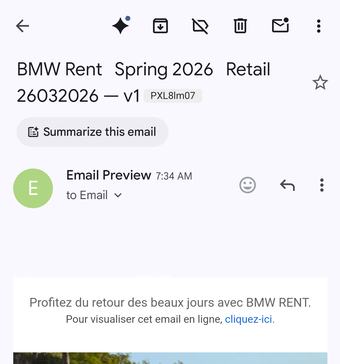 Rendu Gmail App Pixel 8