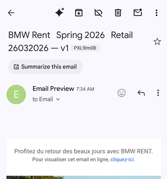 Rendu Gmail App Pixel 9