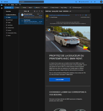 Rendu Outlook.com Chrome