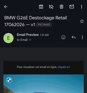 Rendu Gmail App Pixel 7