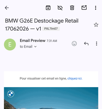 Rendu Gmail App Pixel 7