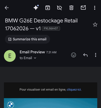 Rendu Gmail App Pixel 8