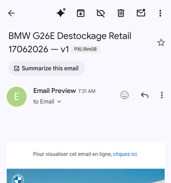 Rendu Gmail App Pixel 9