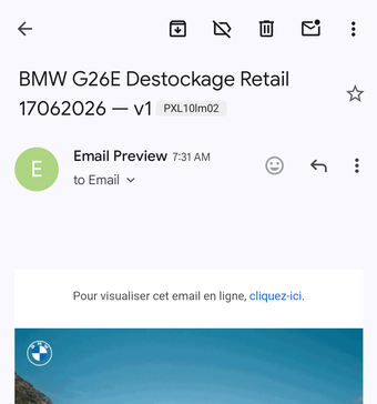 Rendu Gmail App Pixel 10