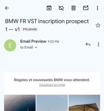Rendu Gmail App Pixel 6