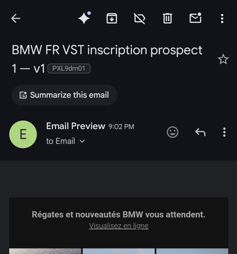 Rendu Gmail App Pixel 9