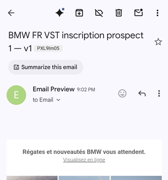 Rendu Gmail App Pixel 9