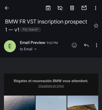 Rendu Gmail App Pixel 10