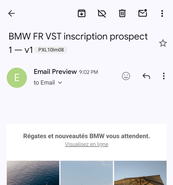Rendu Gmail App Pixel 10