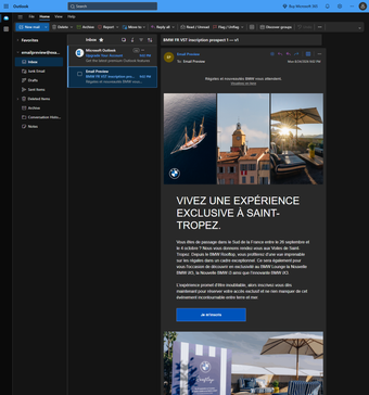 Rendu Outlook.com Chrome