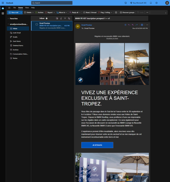 Rendu Outlook.com Edge